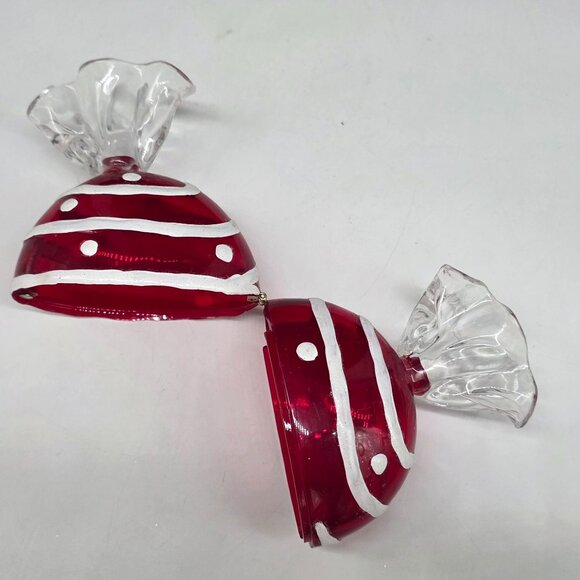 Red & White Striped Acrylic Candy Container Figurine Decorative Piece - Picture 6 of 6